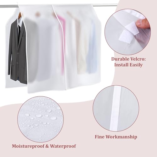 4 Pcs Clothing Rack Covers Dustproof Hanging Garment Bag Organizer Clothes Shoulder Rack Cover Closet Cover for Open Closet Garment Rack