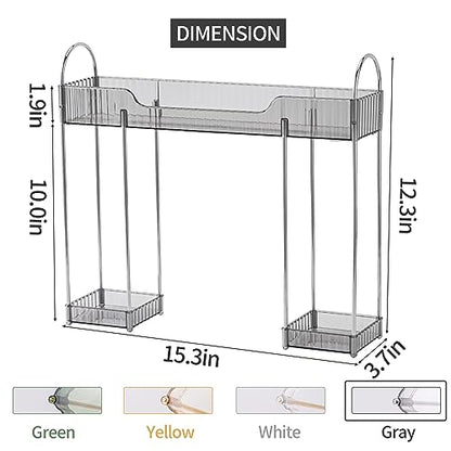YCIA&DONE Bathroom Countertop Organizer Over The Faucet, Narrow Counter Organizers Above Sink, Table Mounted Faucet Over Sink Shelf for Kitchen, Toilet, Laundry(Smoky Gray)