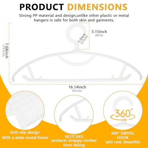 Suit Hangers 20 Pack - No Shoulder Bump Heavy-Duty ABS Plastic Sturdy Hanger with Wide Shoulder for Jackets, Coats, Blazers, Anti-Slip Dual Hooks for Ties, Dresses, Heavy Sweaters (White)