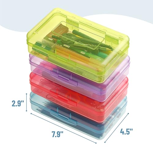 Mr. Pen- Plastic Pencil Case Box, 24 Pack | Large Crayon Marker Pen Organizer Bulk, Plastic Bead Organizing Container with Snap-Tight Lids, Clear Craft Storage Boxes