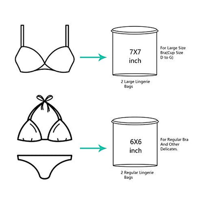BAGAIL Laundry Bags Mesh Wash Bag for Intimates Lingerie and Delicates,4Pcs(Bra Wash Bag,6×6inch+7×7inch)