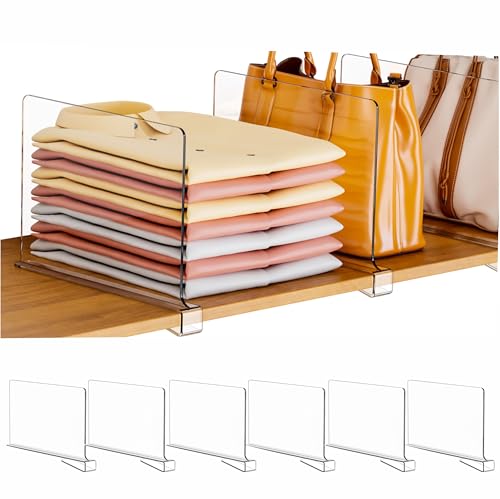 Clear Acrylic Shelf Dividers for Closet Organizati...