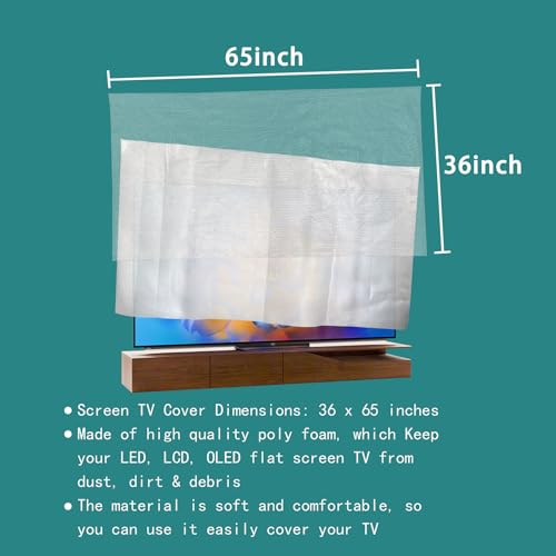 Foam Flat Screen TV Cover and Bubble Flat Screen TV Protective Covers Fits Up to 65''W x 36''H, Flat Screen TV Protection During House Moving, Storing, or Home Renovation (Double-layer)