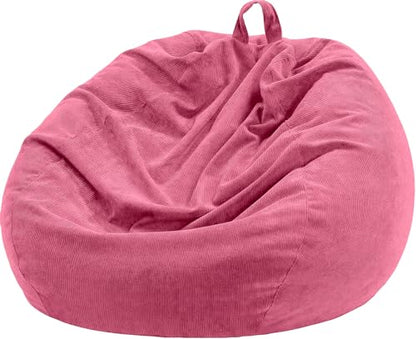 2.5 ft Bean Bag Chair Cover,Dusty Rose,200 L | No Filler Washable Stuffed Animal Storage Beanbag Chair Cover 74" Extra Large Opening Premium Corduroy Bean Bag Cover
