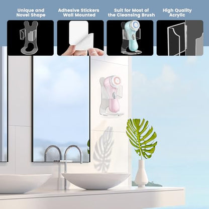 Universal Acrylic Organizer for Electric Face Scrubbers & Cleansing Brushes – Waterproof Holder Compatible with Coslus,Clsevxy,Touchbeauty, Wovazus, Visofo,Clarisonic Mia 2 (Holder Only)