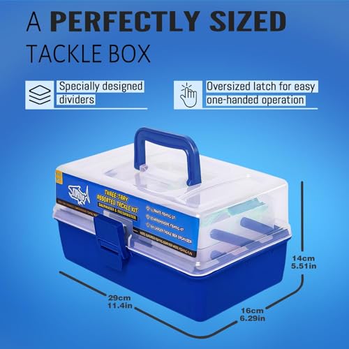 448-Pcs Fishing Lures Kit – Complete Large 3-Layer Tackle Box Set with Hooks, Weights, Bobbers, Pliers, Rigs, Leaders & Accessories for Men, Kids, Beginners, Gear gift choice for Fathers Day