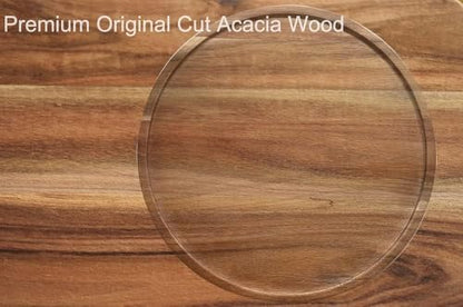 10" Acacia Wood Lazy Susan Organizer Kitchen Turntable for Cabinet Pantry Table Organization