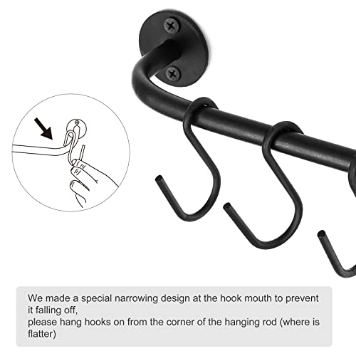 Mkono Wall Mounted Mug Holder, Coffee Cup Hanger Rack with 10 Hooks, 2 Pack | Kitchen Rod, Space Saving, Easy Assembly, Wall & Under Cabinet, Durable Metal, Kitchen Dining Bar Organizer, Multi-Function