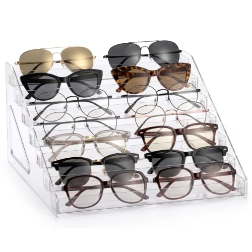 Sunglasses Organizer - Clear Eyeglasses Display stand - Eyeglasses Storage - For Glasses Tabletop Holder Stand(7 Layer)