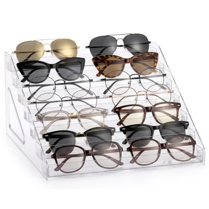 Sunglasses Organizer - Clear Eyeglasses Display stand - Eyeglasses Storage - For Glasses Tabletop Holder Stand(7 Layer)