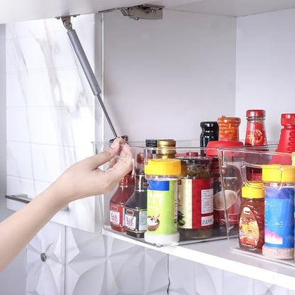 Utopia Kitchen Pantry Organizers and Storage Bins, 6 Pack, Large, Clear | Storage Bins for Pantry, Durable Freezer Organizer Bins With Handles for Organizing Fridge, Kitchen Organization
