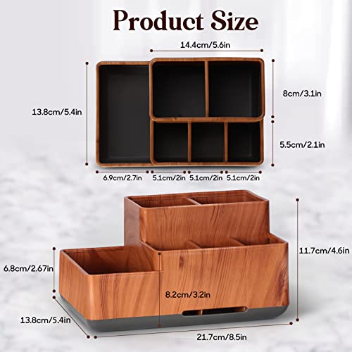 Toothbrush Holder with Anti-Slip, Bathroom Organizer Countertop Detachable | Multifunctional Storage, Easy Cleaning,Bathroom Caddy for Toothpaste, shaver, Vanity Organizer, Office