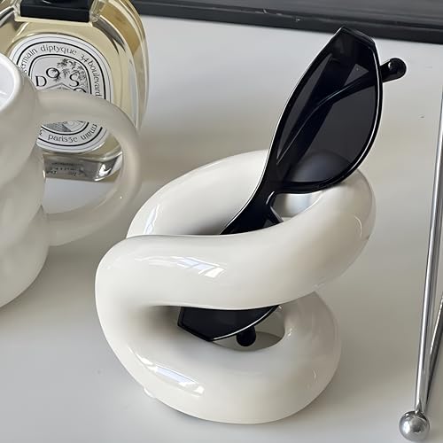 Minimalist Design White Ceramic Makeup Brushes Holder Stand Rack Organizer, Cosmetic Pen Toothbrushes Holder Dressing Table Decor