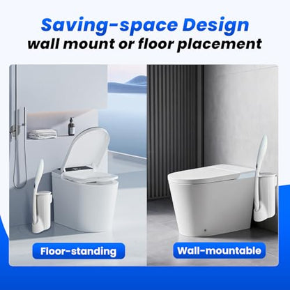 2 Packs Toilet Caddy Wand Holder (Holder Only, No Wand), Disposable Brush Kit, Stand Toilet Cleaning Starter Kit, Wall Mounted Storage Caddy.