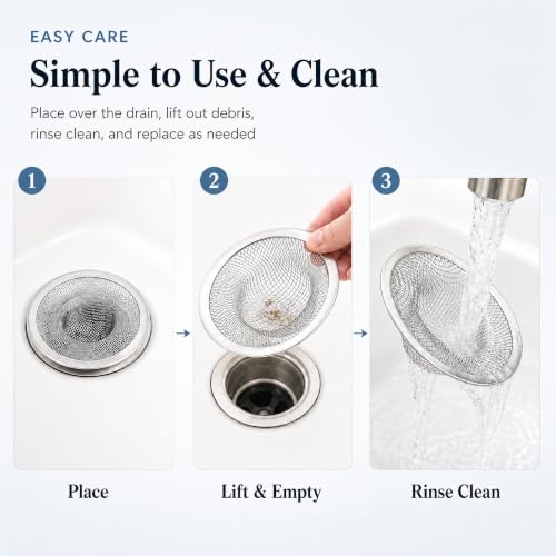 Kingrol 50 Pack 2-3/4 Inch Stainless Steel Sink Strainers, Small Mesh Drain Strainer Baskets for Kitchen Sink, Bathroom Sink, Bathtub, Laundry, Floor Drain and Utility Sink