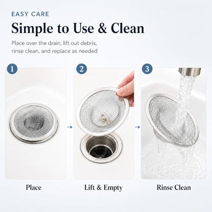 Kingrol 50 Pack 2-3/4 Inch Stainless Steel Sink Strainers, Small Mesh Drain Strainer Baskets for Kitchen Sink, Bathroom Sink, Bathtub, Laundry, Floor Drain and Utility Sink