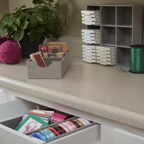 Household Essentials Grey 727-1 Deep 3 Section Drawer Organizer Box for Storage | 12 in x 6.13 in x 3.13