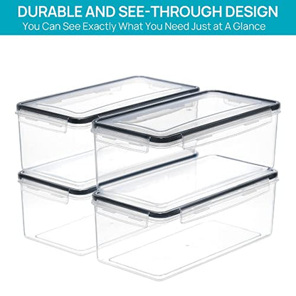 Vtopmart Pasta Storage Containers, 4 Pack, 3.2L Airtight Canisters