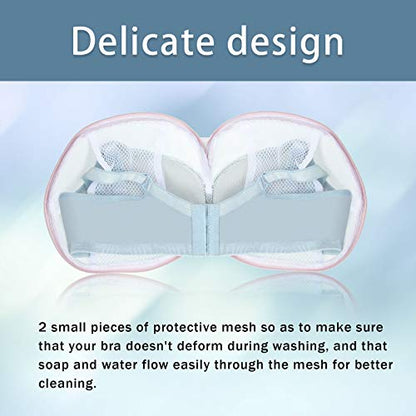 Shappy 6 Pieces Bra Washing Bag for Laundry Mesh Wash Lingerie Underwear Brassiere Washing Bags with Zipper for Women Laundry Storage(7.87 Inch,Pink)
