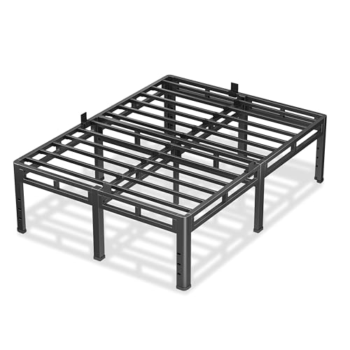 Queen Size Metal Platform Bed Frame, 24 Inch Dual-Layer Heavy Duty Base | 2-in-1 Base, 4000LBS Load Capacity, Noise-Free, Round Corner Legs, 4 Mattress Stoppers, Easy Assembly, No Box Spring need