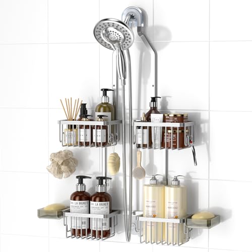 Adjustable Aluminum Shower Caddy Hanging for Handh... (Silver | Aluminum)