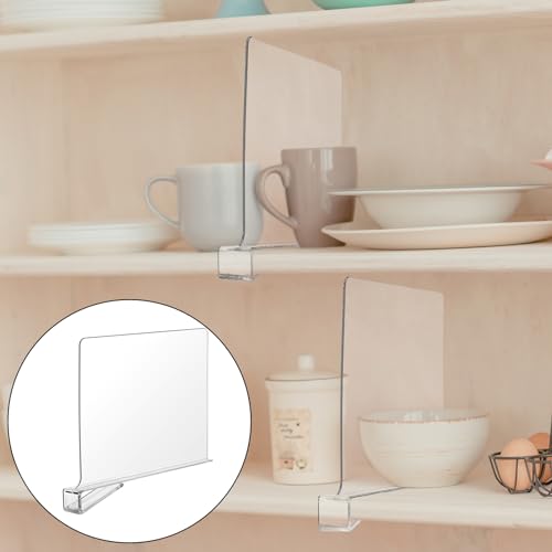 Boao 8 Pcs Shelf Dividers for Closet Organization Acrylic Clear Shelf Divider Purse Organizer Handbag Separator Bookshelf Divider for Closet Bedroom Kitchen Office Cabinet Bathroom