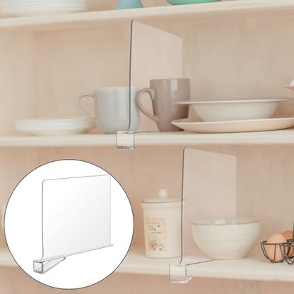 Boao 8 Pcs Shelf Dividers for Closet Organization Acrylic Clear Shelf Divider Purse Organizer Handbag Separator Bookshelf Divider for Closet Bedroom Kitchen Office Cabinet Bathroom