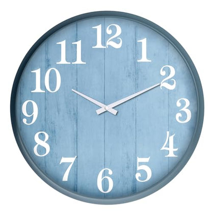 TOOCAT Large Outdoor Indoor Clock, 18-inch Waterproof Wall Clock, Battery Operated for Swimming Pools, Gardens, Warehouses, Courtyards, Living Rooms, Workshops and Offices