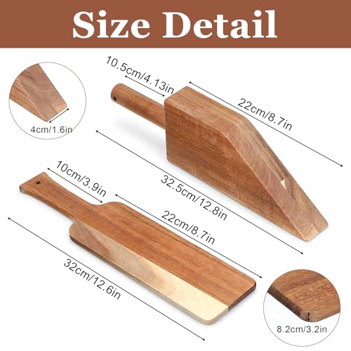2 Pcs Mattress Lifter & Sheet Tucker Tool Set | Acacia Wood Mattress Wedge Elevator Bed Sheet Tucking Paddle for Lifts Hold The Mattress Tucks Sheets Removes Sheet Bed Skirt