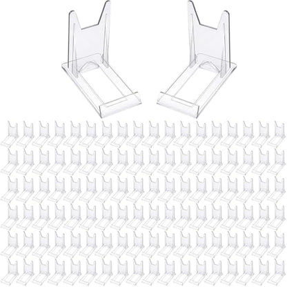 Zonon Acrylic Plate Stands for Display Adjustable Plastic Stand Holders Picture Plate Holders Clear Mini Easels Stands to Display Pictures for Home Office Supplies Festival Party Decoration(20 Pcs)