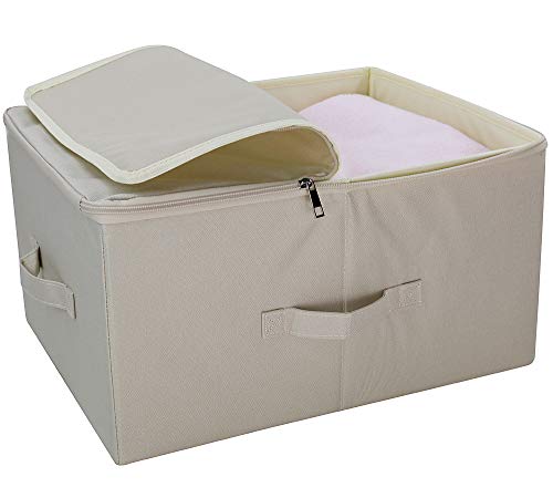 17.6 X 13.6 X 9.7",Folding Closet Clothes Storage Boxes with Zip Lid, 2 PCS | 17.6"x 13.6"x 9.7", drawer Cubes, Breathable Fabric & foldable Design Organizer Bins for Clothing Toy Dolls, Blankets