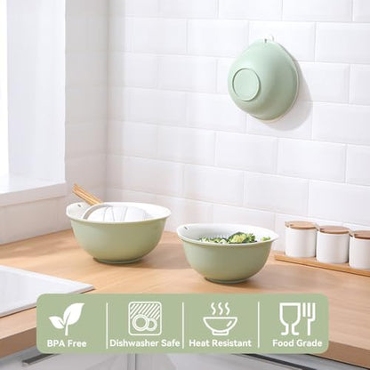 Colander Bowl Set of 2, Nesting Large Capacity Plastic Food Strainer for Pasta, Vegetables and Fruits Washing Draining Basket, Space Saving, BPA Free