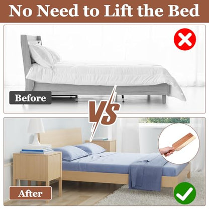 2 Pcs Mattress Lifter & Sheet Tucker Tool Set | Acacia Wood Mattress Wedge Elevator Bed Sheet Tucking Paddle for Lifts Hold The Mattress Tucks Sheets Removes Sheet Bed Skirt