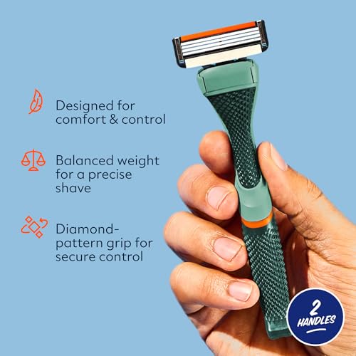 Dollar Shave Club | Razor Handle (2 Pack) Green | Replacement Razor Blade Handles | Not Compatible with Other Razor Brands