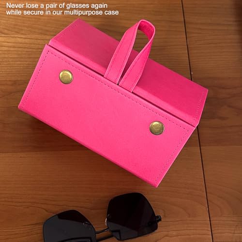 Longjet Sunglasses Organizer Travel Glasses Case Eyeglasses Storage Box | Foldable 5 Slots Hanging Eyewear Holder for Multiple Pairs Eye Glasses