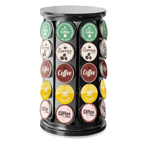K Cup Holder, Coffee Pod Storage Carousel Holder Organizer Compatible with 40 Keurig K-Cup Pods, Home or Office Kitchen Counter Organizer