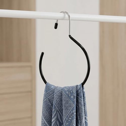 Cedilis 15 Pack Scarf Ring Hangers, Non-Snag Belt Hanger for Closet, Non-Slip Closet Organizer Accessory Holders for Ties Scarves Belts Tank Tops Pashminas, Black