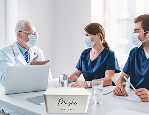 Moorfowl Masks AVAILABLE Container Masks Dispenser 8.2" L * 4.9" W * 3.9" H | Face Mask Dispenser Organizer Storage Tabletop for Home Office Entryways