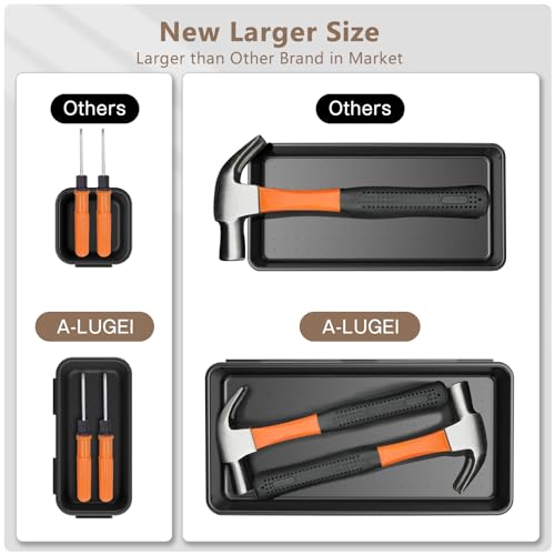 A-LuGei 【More Larger Size】 【69 PCS-5 Size】 Tool Box Organizer Tray Divider Set【Black】 Desk Drawer Organizer Bin, Garage Organization and Storage Toolbox for Rolling Tool Chest Cart Cabinet WorkBench