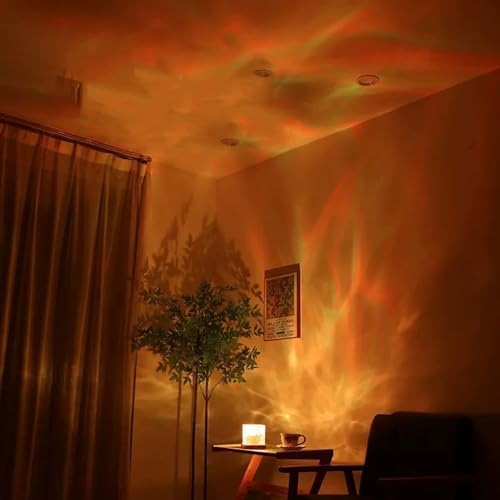 Ocean Wave Projector Light, 16-Color LED Shower Lamp with Remote, 3D Water Ripple Projection, Romantic Ambient Lighting for Kids Room, Relaxation, Bedroom, Bathroom & Night Light