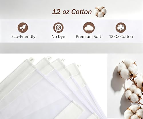 Cotton Mesh Laundry Bags, Set of 4, XXL, XL, L, M, with Hidden Zipper | Mesh Laundry Bags for Delicates, Dye-Free Natural Wash Bags for Lingerie & Sensitive Fabrics