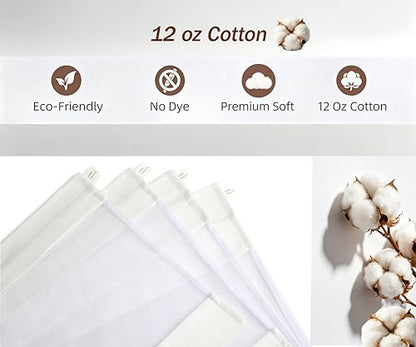 Cotton Mesh Laundry Bags, Set of 4, XXL, XL, L, M, with Hidden Zipper | Mesh Laundry Bags for Delicates, Dye-Free Natural Wash Bags for Lingerie & Sensitive Fabrics