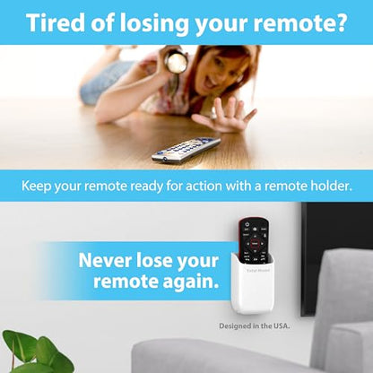 TotalMount Drop-Free Remote Holders – Removable Adhesive – White (2 Pack) | Designed in the USA – Simply Put the Remote In – No Tricky Magnet Alignment Needed