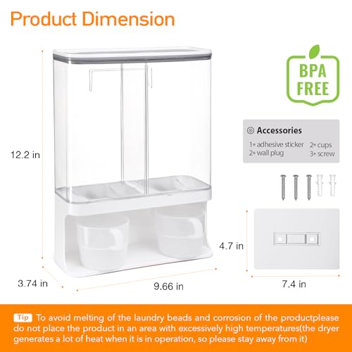 Laundry Detergent Dispenser, Scent Booster Beads Dispenser for Laundry Room Organization, Suitable for Beads, Stain Remover Powder