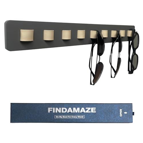 Sunglasses Organizer Wall Mounted Wood Sunglass Holder for Home Glasses Holder/Sunglasses Rack,Home Decor (Gray-1pcs-long)