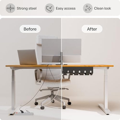 Cable Management Under Desk for Easy mounting Unde... (Black)
