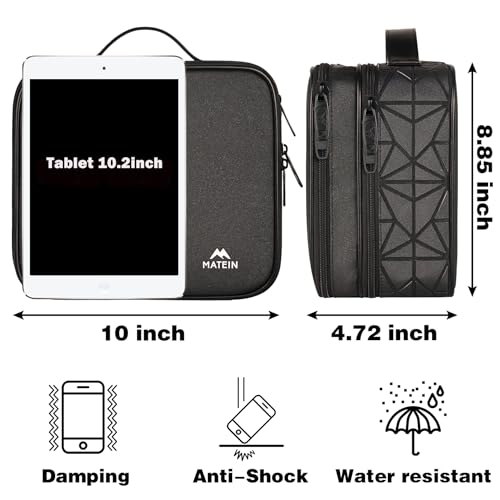 MATEIN Cable Organizer Bag, Travel Electronic Storage Cord Organizer Box | Tech Bag for Travel, Waterproof Charger Storage, Double Layer, Carrying Case for Cord, Shockproof, Portable, DJ Gifts, Black