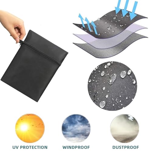 68" Extra Large Waterproof Outdoor Cushion Storage Bag – Heavy Duty Patio Furniture Cover with Zipper,Handles for Pool Decor,Christmas Tree Storage & Moving (173x76x51cm) (Black)
