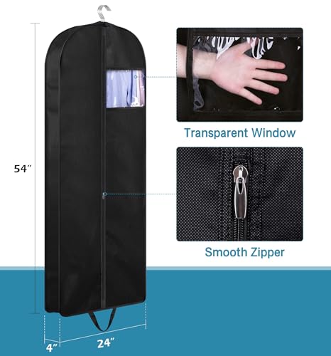 54" Suit Bags for Closet Storage and Travel, Gusseted Hanging Garment Bags for Men Suit Cover With Handles for Clothes, Coats, Jackets, Shirts（3 Packs）