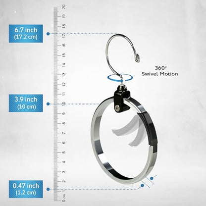 Rolly Hanger® Premium Closet Organizer, Rotating Aluminum Ring Hanger with 360° Swivel Hook, Space Saving Accessory Holder for Belts, Ties, Hats, Scarves, Purses & Handbags | Closet Organizer (2 Pack)